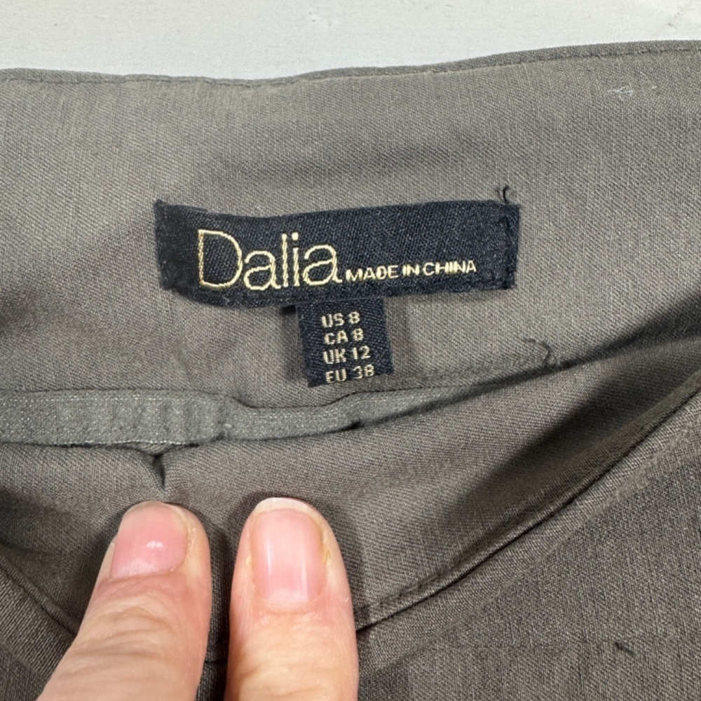 Dalia Womens Trouser Pants Size 8 Grey Slim Ankle Academia Preppy Stretch MidRis - Picture 2 of 9